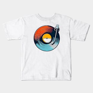 Retro Vinyl Record T-Shirt, Vintage Music Enthusiast Shirt Kids T-Shirt